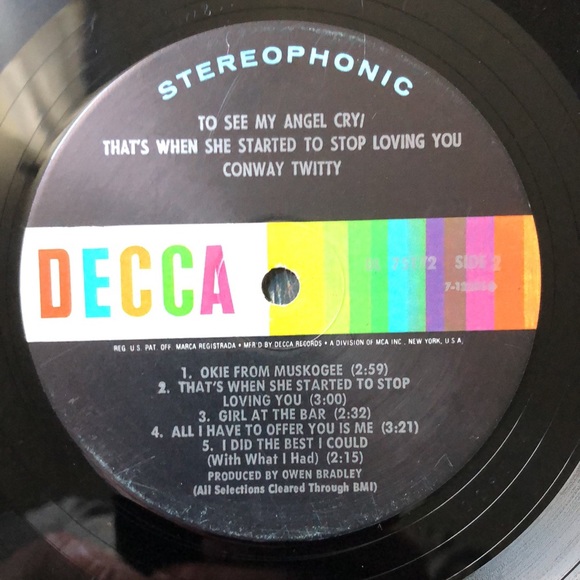 Conway Twitty To See My Angel Cry Vinyl Album '70 - Picture 4 of 6